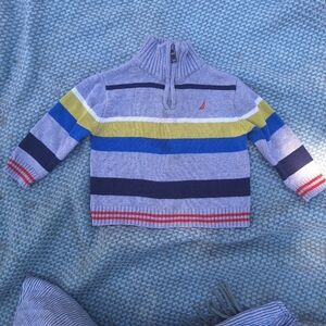 Boys Nautica Striped Half-Zip Sweater